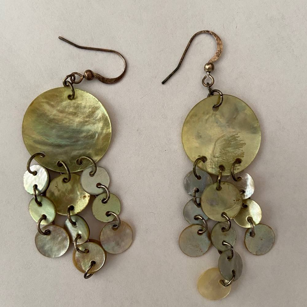 Dangling Shell earrings on silver wires